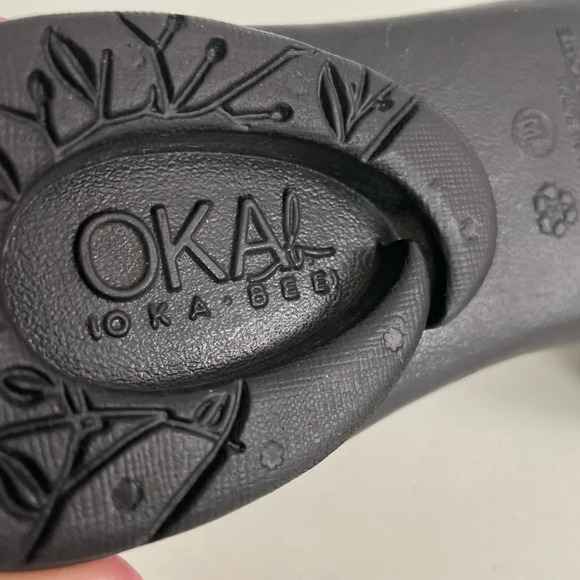 Oka B Black Zebra Bow Rubber Slides Sandals Medium Large ML 8-9 - Picture 10 of 12